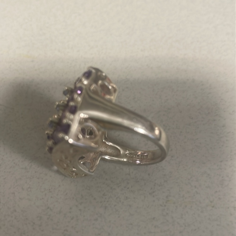 Amethyst Gemstone Statement Ring From Thailand 92… - image 7